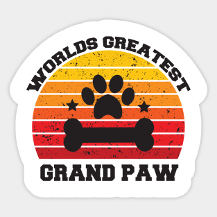 Grandpaw Worlds Greatest Grand Paw Funny Dogs Tee Sticker